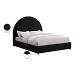 Milo Boucle Fabric Upholstered Queen Bed in Black