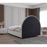 Milo Boucle Fabric Upholstered Queen Bed in Cream