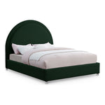 Milo Boucle Fabric Upholstered Queen Bed in Green