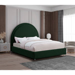 Milo Boucle Fabric Upholstered Queen Bed in Green
