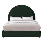 Milo Boucle Fabric Upholstered Queen Bed in Green