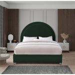 Milo Boucle Fabric Upholstered Queen Bed in Green