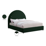 Milo Boucle Fabric Upholstered Queen Bed in Green