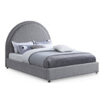 Milo Boucle Fabric Upholstered Queen Bed in Grey
