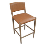 Andie Vegan Leather Upholstered Counter Stool in Cognac