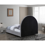 Milo Boucle Fabric Upholstered Queen Bed in Grey