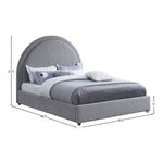 Milo Boucle Fabric Upholstered Queen Bed in Grey