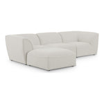 Miramar 109" Linen Textured Fabric Upholstered 4pc. Modular Sectional in Cream