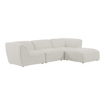 Miramar 109" Linen Textured Fabric Upholstered 4pc. Modular Sectional in Cream