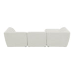 Miramar 109" Linen Textured Fabric Upholstered 4pc. Modular Sectional in Cream