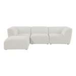 Miramar 109" Linen Textured Fabric Upholstered 4pc. Modular Sectional in Cream