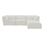 Miramar 109" Linen Textured Fabric Upholstered 4pc. Modular Sectional in Cream