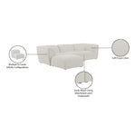 Miramar 109" Linen Textured Fabric Upholstered 4pc. Modular Sectional in Cream