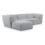 Miramar 109" Linen Textured Fabric Upholstered 4pc. Modular Sectional in Grey