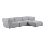 Miramar 109" Linen Textured Fabric Upholstered 4pc. Modular Sectional in Grey