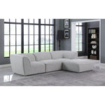 Miramar 109" Linen Textured Fabric Upholstered 4pc. Modular Sectional in Grey