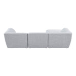 Miramar 109" Linen Textured Fabric Upholstered 4pc. Modular Sectional in Grey