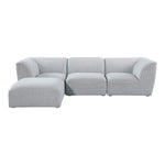 Miramar 109" Linen Textured Fabric Upholstered 4pc. Modular Sectional in Grey