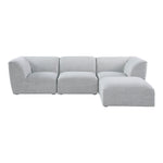 Miramar 109" Linen Textured Fabric Upholstered 4pc. Modular Sectional in Grey