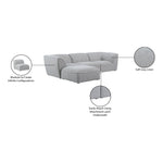 Miramar 109" Linen Textured Fabric Upholstered 4pc. Modular Sectional in Grey