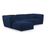 Miramar 109" Linen Textured Fabric Upholstered 4pc. Modular Sectional in Navy