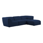 Miramar 109" Linen Textured Fabric Upholstered 4pc. Modular Sectional in Navy