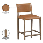 Andie Vegan Leather Upholstered Counter Stool in Cognac