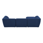 Miramar 109" Linen Textured Fabric Upholstered 4pc. Modular Sectional in Navy