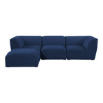 Miramar 109" Linen Textured Fabric Upholstered 4pc. Modular Sectional in Navy