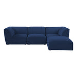 Miramar 109" Linen Textured Fabric Upholstered 4pc. Modular Sectional in Navy