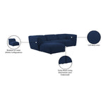 Miramar 109" Linen Textured Fabric Upholstered 4pc. Modular Sectional in Navy