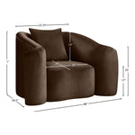 Destin Velvet Upholstered Chair in Brown