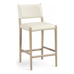 Andie Vegan Leather Upholstered Counter Stool in Cream