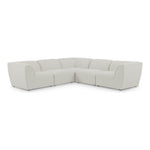 Miramar 109" Linen Textured Fabric Upholstered 5pc. Modular Sectional in Cream