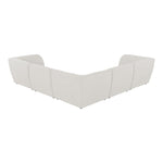 Miramar 109" Linen Textured Fabric Upholstered 5pc. Modular Sectional in Cream