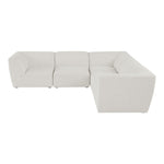 Miramar 109" Linen Textured Fabric Upholstered 5pc. Modular Sectional in Cream