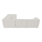 Miramar 109" Linen Textured Fabric Upholstered 5pc. Modular Sectional in Cream