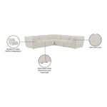Miramar 109" Linen Textured Fabric Upholstered 5pc. Modular Sectional in Cream