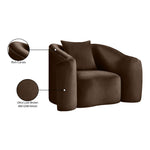 Destin Velvet Upholstered Chair in Brown