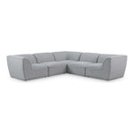 Miramar 109" Linen Textured Fabric Upholstered 5pc. Modular Sectional in Grey