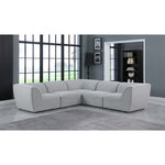 Miramar 109" Linen Textured Fabric Upholstered 5pc. Modular Sectional in Grey