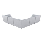 Miramar 109" Linen Textured Fabric Upholstered 5pc. Modular Sectional in Grey