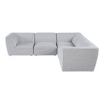 Miramar 109" Linen Textured Fabric Upholstered 5pc. Modular Sectional in Grey