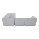 Miramar 109" Linen Textured Fabric Upholstered 5pc. Modular Sectional in Grey