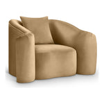 Destin Velvet Upholstered Chair in Camel