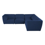 Miramar 109" Linen Textured Fabric Upholstered 5pc. Modular Sectional in Navy
