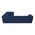 Miramar 109" Linen Textured Fabric Upholstered 5pc. Modular Sectional in Navy