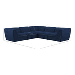 Miramar 109" Linen Textured Fabric Upholstered 5pc. Modular Sectional in Navy