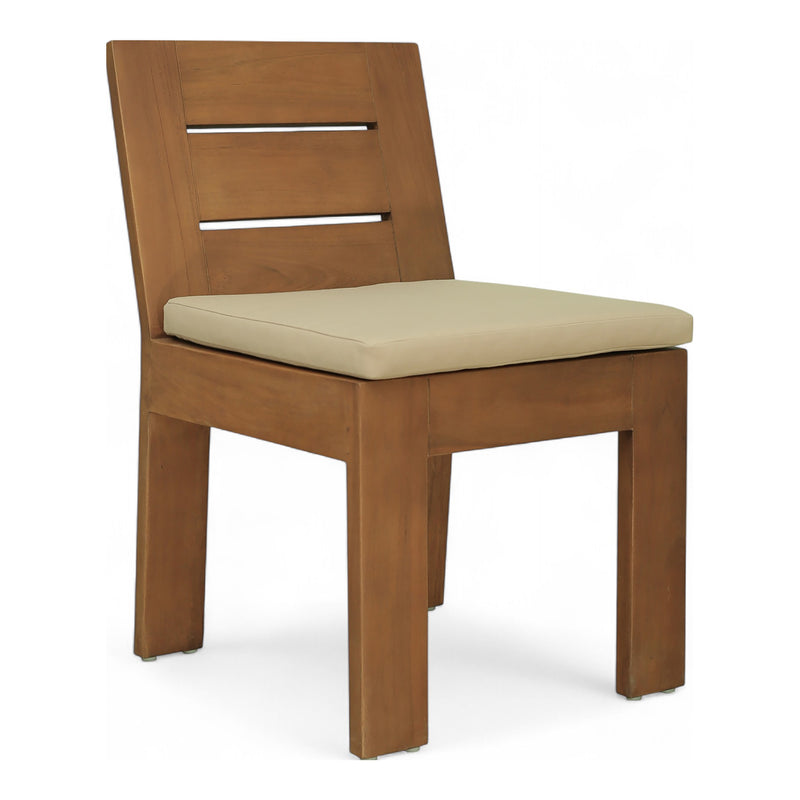 Mirella Water Resistant Fabric Upholstered Outdoor Patio Dining Side Chair in Tan
