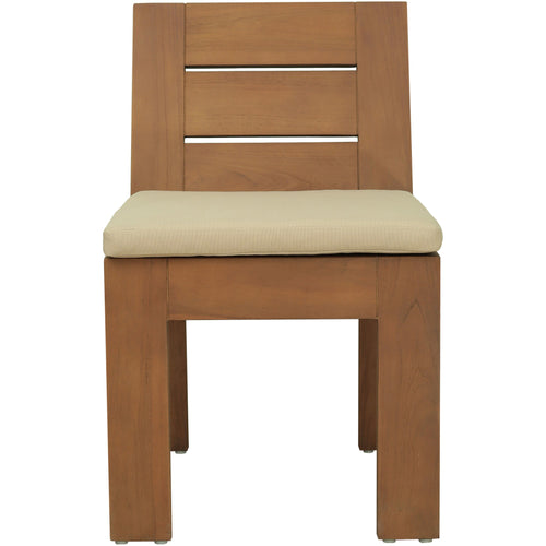 Mirella Water Resistant Fabric Upholstered Outdoor Patio Dining Side Chair in Tan